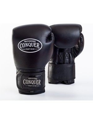 Conquer Black Edition Pro Fight Premium Deri Boks Eldiveni
