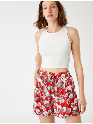 Koton Çiçekli Şort Beli Bağlamalı