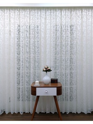 Evdepo Home Kullanıma Hazır Ekstraforlu Pilesiz Tül Perde Tek Kanat - Ekru 100 x 260 cm