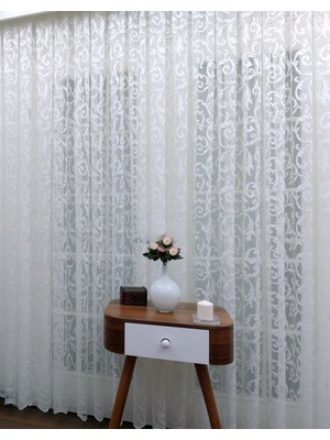 Evdepo Home Kullanıma Hazır Ekstraforlu Pilesiz Tül Perde Tek Kanat - Ekru 100 x 260 cm