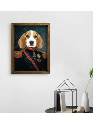 BK Evcil Dostlara Özel Portre Doğal Masif Ahşap Çerçeveli Tablo 45X65CM-32