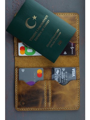 Tannel El Yapımı Deri Pasaport Cüzdanı