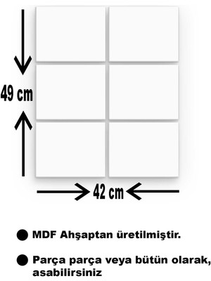 Hero Tasarım Panda 6 Parça Ahşap Mdf Tablo NHL4023