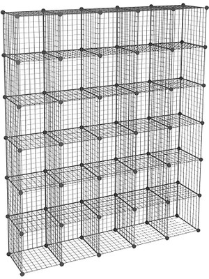 Hodbehod 30 Bölmeli Metal Sökülüp Takılabilen Dolap Raf Organizer Gardırop