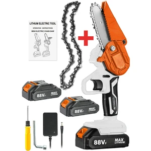 Kömürsüz Easy Hybrid Motor 88V 10AH Akülü Dal Kesme Budama Bıçkı Makinesi Çift Akü + Zincir Hediyeli