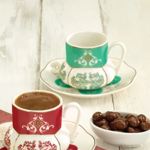 Vuslat Yeşil 6 Kişilik Kahve Fincan Takımı 85 ml