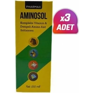3 Adet - Pharmax Aminosol Köpek Kedi ve Kuş Kemirgen Vitamini 150 ml
