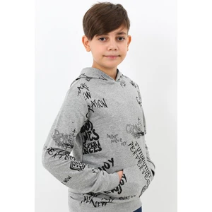 Cansın Mini Erkek Çocuk Kapşonlu Pano Baskılı Sweatshirt 4-14YAŞ 14011