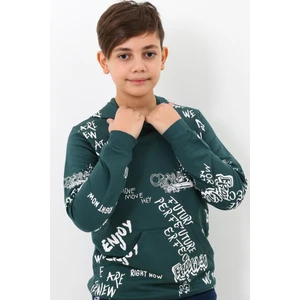 Cansın Mini Erkek Çocuk Kapşonlu Pano Baskılı Sweatshirt 4-14YAŞ 14011