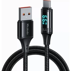CA-1080 Type-C 6A Dijital Ekranlı Süper Hızlı Data/şarj Kablosu 1.2m-Siyah