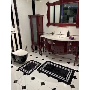 Tracy 2'li Lateks Kaymaz Taban Saçaksız Banyo Paspas Takımı