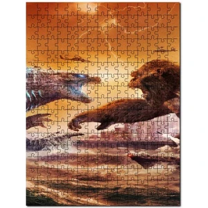 Godzilla Kong Kral Kong Görsel 255 Parça Puzzle Yapboz Mdf (Ahşap)