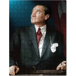 Mustafa Kemal Atatürk Posterleri 120 Parça Puzzle Yapboz Mdf (Ahşap)