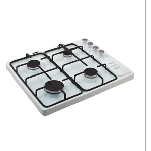 Uğur Katmer Sanayi 4 Gözlü Beyaz Doğalgazlı Gaz Emniyetli Çakmaklı Set Üstü Ocak