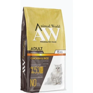 Animal World Hairball Tüy Yumağı Önleyici Tavuklu Kedi Maması 15 kg