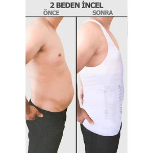 Erkek Korse Atlet Beyaz Bel Korsesi Toparlayıcı 2 Beden Inceltici Korse Atlet