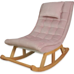 Miskin Naturel Pembe Ahşap Sallanan Sandalye Dinlenme/Emzirme/Baba/Tv/Okuma/Uzanma Koltuğu Berjer