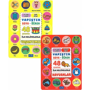 +3 Yaş Yapıştır Boya Öğren Hayvanlar ve Yaşantımız 2’li Set (Parıltı Yayınları)
