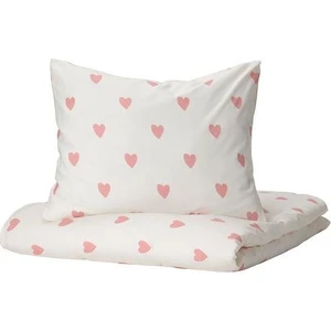 IKEA Çocuk Nevresim Takımı Tek Kişilik Kalpli  150X200/50X60 cm Meridyendukkan Kız Çocuk