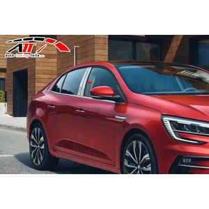 ARD Pazarlama Renault Megane 4 Sedan Krom Kapı Direği Kaplaması Cam Direği Şık Görünüm 6 Parça