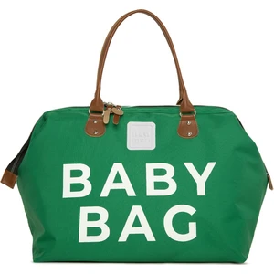Koyu Yeşil Baby Bag Baskılı Bebek Bakım Çantası
