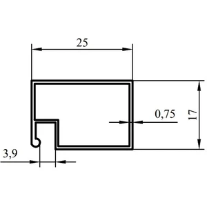 Kent Aksesuar 17 x 25 Sineklik Profili Siyah  / 6 Mt