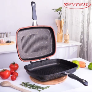 EVREN MUTFAK Cast Döküm İkiz Gril Tava  36 cm