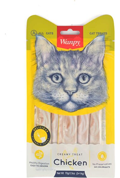 Wanpy Tavuklu Sıvı Kedi Ödül Maması 5X14 gr