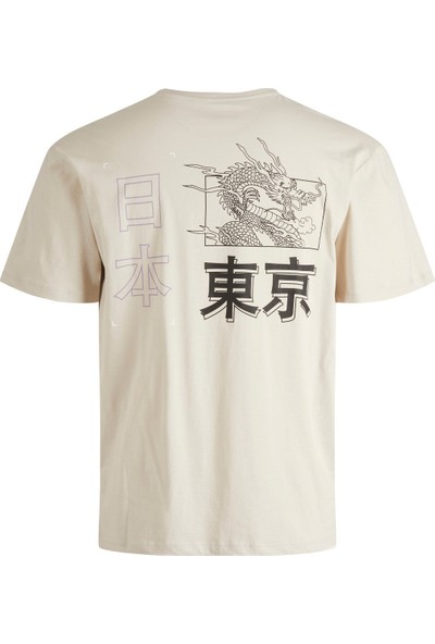 Jack Jones Erkek Arkası Tokyo Baskılı Tişört 12210322