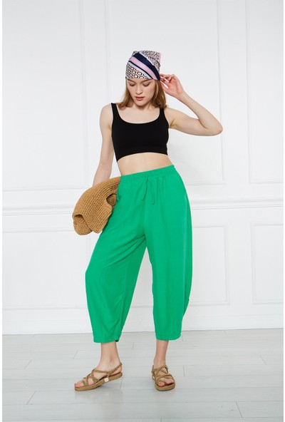 4 Sisters Fashion Yeşil Şalvar Pantolon