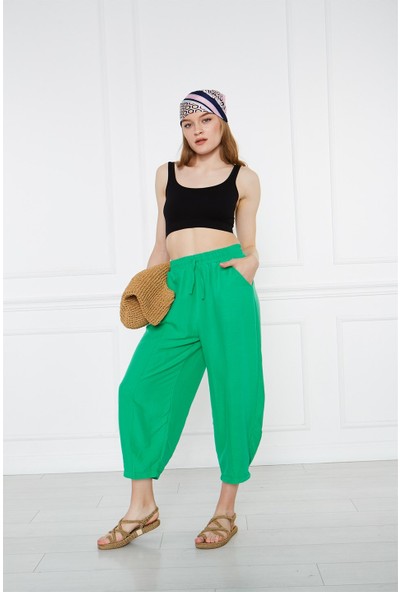 4 Sisters Fashion Yeşil Şalvar Pantolon