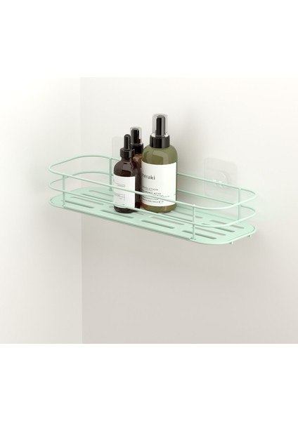 Teknotel Yapışkanlı Uzun Banyo&mutfak Rafı Yeşil Grena Seri ST123