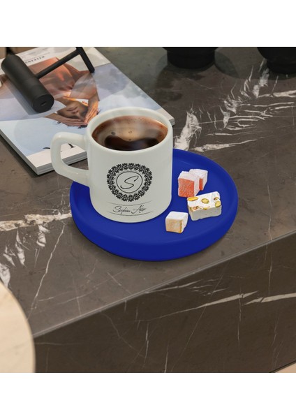 Kişiye Özel Mavi Sunum Tabaklı Isimli Türk Kahvesi Fincanı Model 2 fiyatları