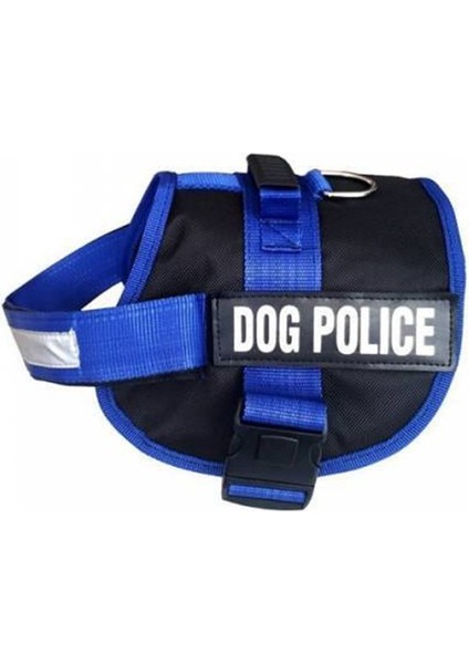 Vest Dog Police Büyük Köpek Göğüs Tasması Mavi