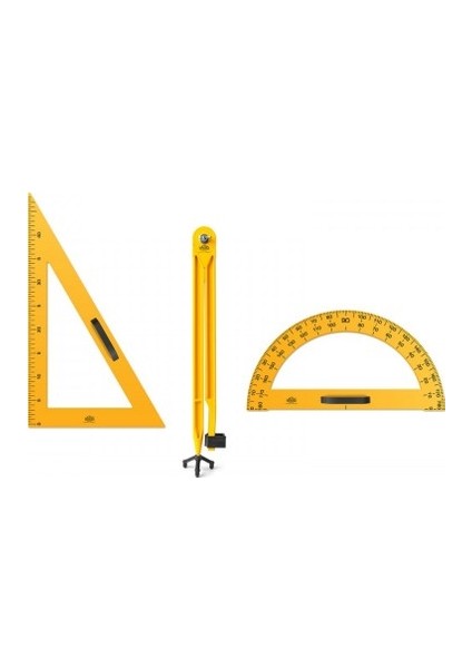 Hatas Sınıf Seti 3'lü Pergel+Gönye 60° Minkalebüyük Boy