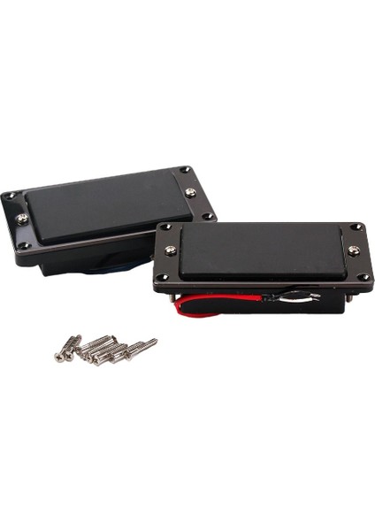 2 Adet Siyah Çerçeve Mühürlü Bobin Boyun Köprü Humbucker Gitar Parçaları Için Kapak Kapak (Yurt Dışından)