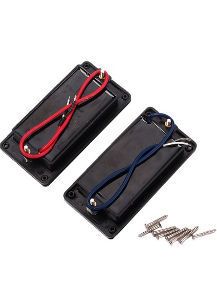 2 Adet Siyah Çerçeve Mühürlü Bobin Boyun Köprü Humbucker Gitar Parçaları Için Kapak Kapak (Yurt Dışından)