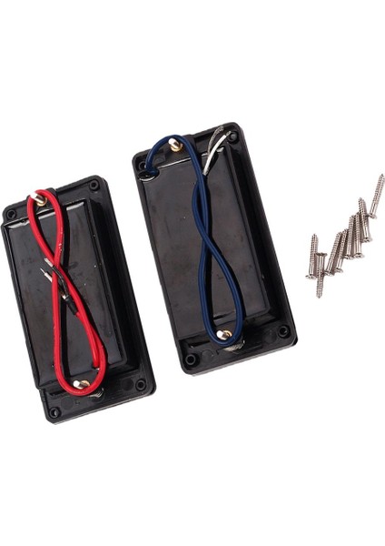 2 Adet Siyah Çerçeve Mühürlü Bobin Boyun Köprü Humbucker Gitar Parçaları Için Kapak Kapak (Yurt Dışından)