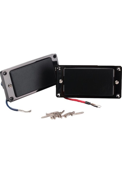 2 Adet Siyah Çerçeve Mühürlü Bobin Boyun Köprü Humbucker Gitar Parçaları Için Kapak Kapak (Yurt Dışından)
