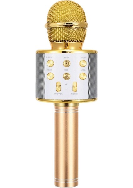Karaoke Bluetooth Mikrofon Gold