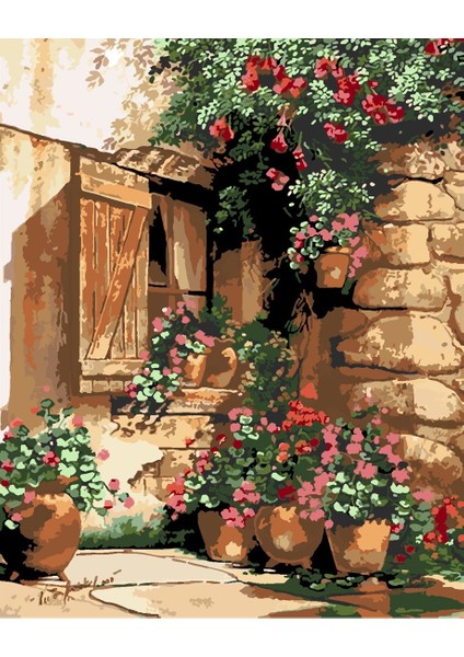 Bahar Çiçekleri Sayılarla Boyama Seti 50X65 cm Tuvale Gerili