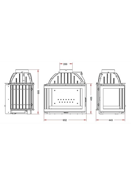 700 Foyer Angle Sağ Açık (Klapeli) Şömine Haznesi Ithal Fransız Döküm Hazne 6264-72 fiyatları