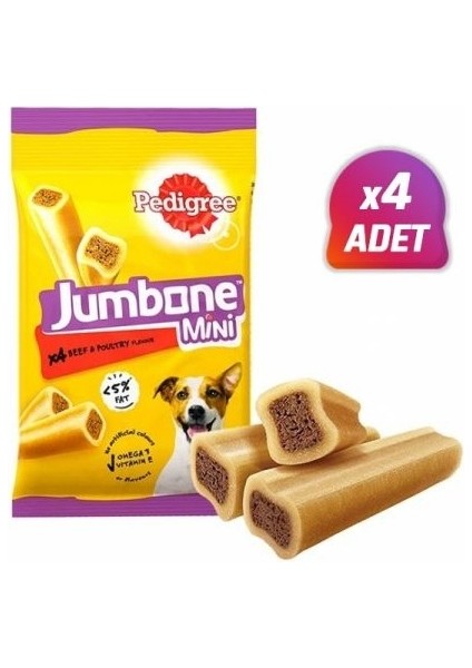 4 Adet - Pedigree Jumbone Mini Beef Köpek Ödülü 160 gr