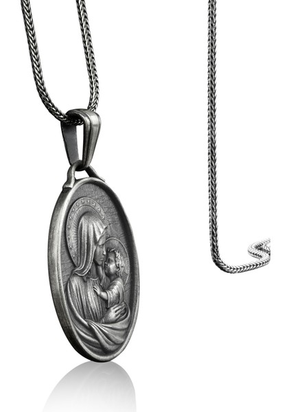 Meryem ve Bebek Isa Madalyon Gümüş Kolye fiyatları