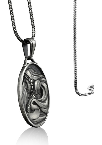 Bebek Isa ile Kutsal Anne Madalyon Gümüş Kolye fiyatları