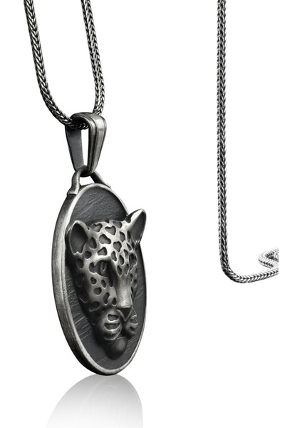 Leopar Başı Madalyon Gümüş Kolye fiyatları