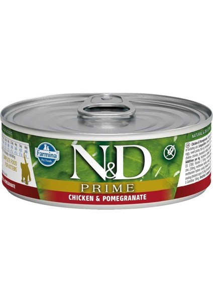 5x 80 gr N&d Prime Tavuk ve Narlı Yavru Kedi Konservesi 80 gr