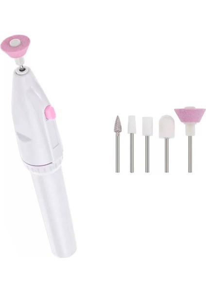 5 Başlıklı Pilli Tırnak Manikür Pedikür Törpü Bakım Seti Makinesi