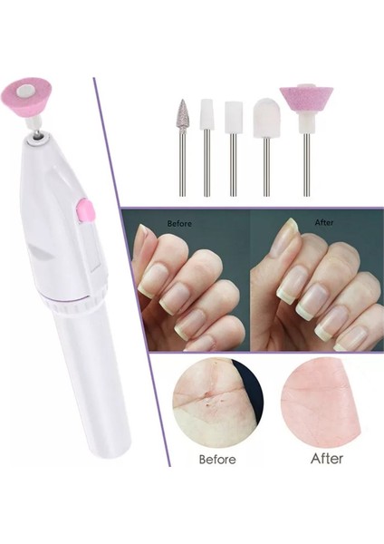 5 Başlıklı Pilli Tırnak Manikür Pedikür Törpü Bakım Seti Makinesi modelleri