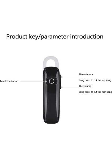 M165 Kablosuz Bluetooth Siyah Eller Serbest Kulak Içi Kulaklık (Yurt Dışından)